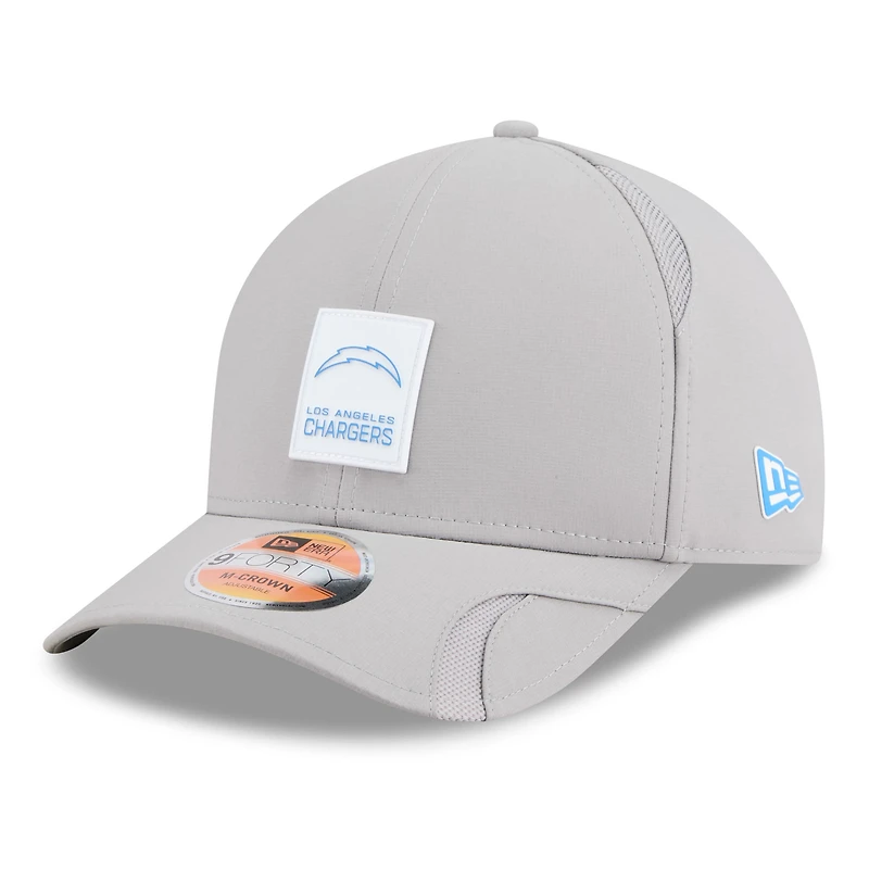 Men's New Era Gray Los Angeles Chargers 2025 Sideline  M-Crown 9FORTY Adjustable Hat