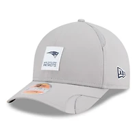 Men's New Era Gray New England Patriots 2025 Sideline  M-Crown 9FORTY Adjustable Hat
