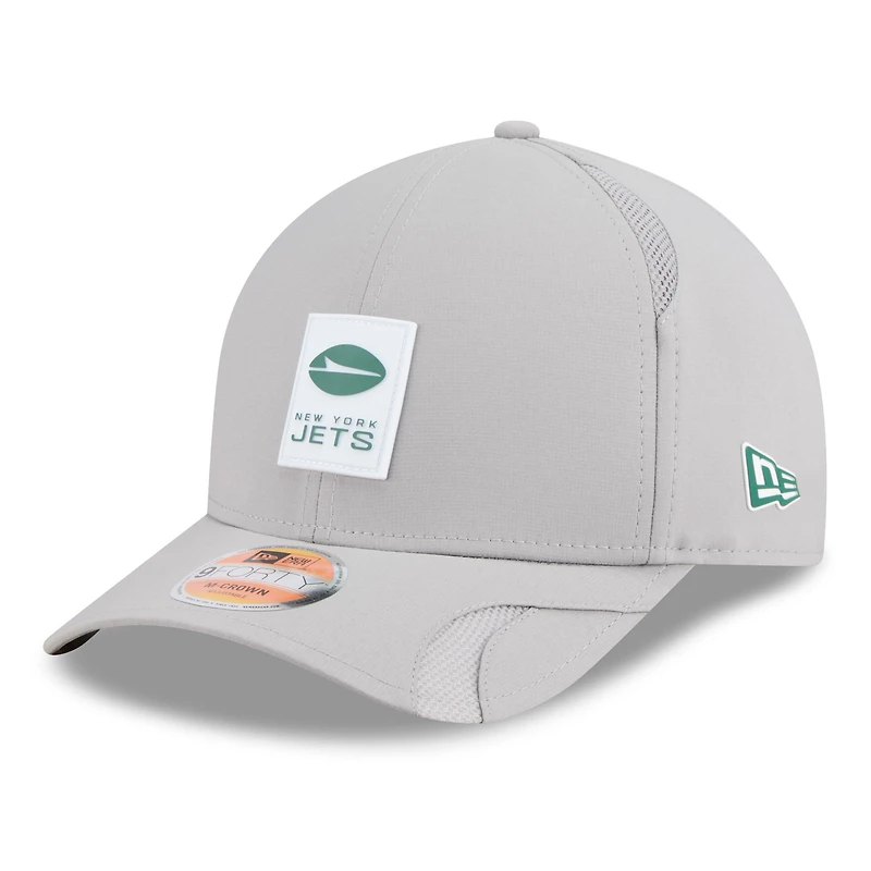 Men's New Era Gray New York Jets 2025 Sideline M-Crown 9FORTY Adjustable Hat