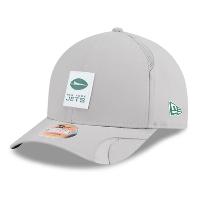 Men's New Era Gray New York Jets 2025 Sideline  M-Crown 9FORTY Adjustable Hat
