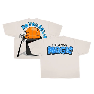 Unisex  Tan Orlando Magic I Believe In Magic Premium Vintage Boxy T-Shirt