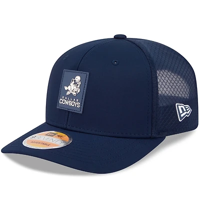 Men's New Era Navy Dallas Cowboys 2025 Sideline Throwback 9SEVENTY Trucker Adjustable Hat