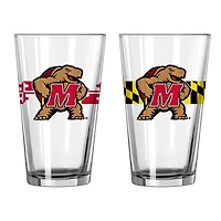 Maryland Terrapins Two-Pack Maryland Flag 16oz. Pint Glass Set