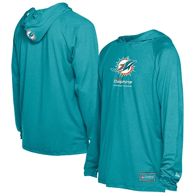 Men's New Era  Aqua Miami Dolphins Functional Fandom Hoodie