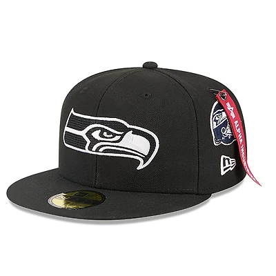 Men's New Era x Alpha Industries  Black Seattle Seahawks 59FIFTY Fitted Hat