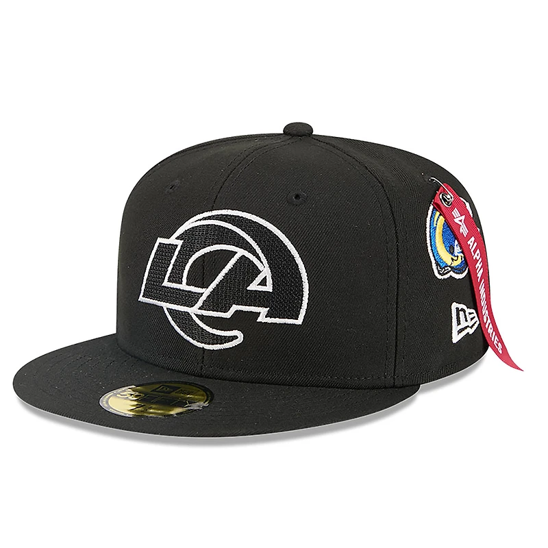 Men's New Era x Alpha Industries  Black Los Angeles Rams 59FIFTY Fitted Hat