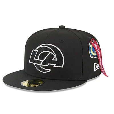 Men's New Era x Alpha Industries  Black Los Angeles Rams 59FIFTY Fitted Hat