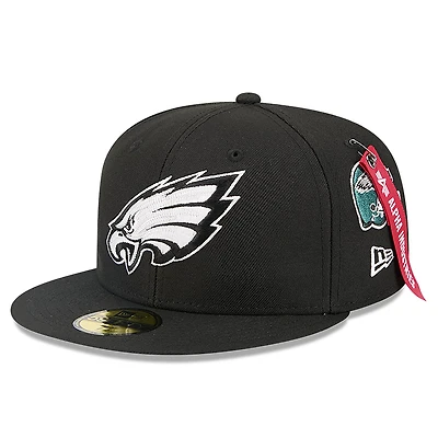 Men's New Era x Alpha Industries Black Philadelphia Eagles 59FIFTY Fitted Hat