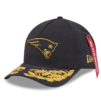 Men's New Era x Alpha Industries  Black New England Patriots A-Frame 9FORTY Adjustable Hat