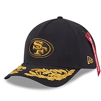 Men's New Era x Alpha Industries  Black San Francisco 49ers A-Frame 9FORTY Adjustable Hat