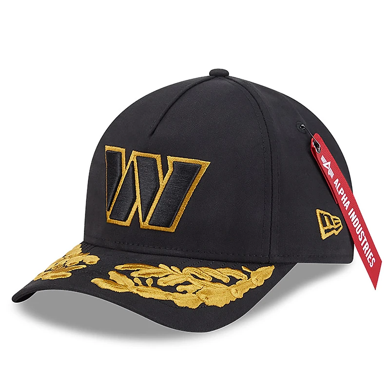 Men's New Era x Alpha Industries  Black Washington Commanders A-Frame 9FORTY Adjustable Hat