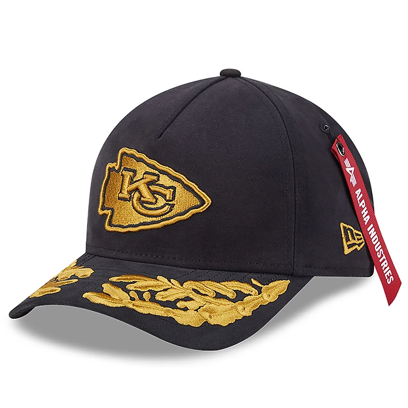 Men's New Era x Alpha Industries  Black Kansas City Chiefs A-Frame 9FORTY Adjustable Hat