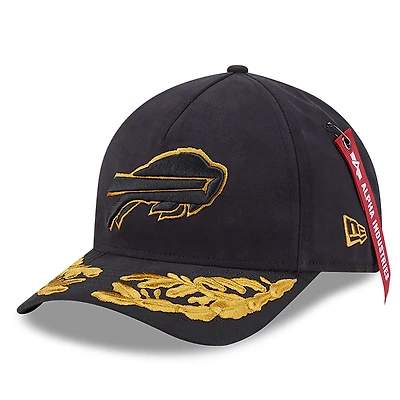 Men's New Era x Alpha Industries  Black Buffalo Bills A-Frame 9FORTY Adjustable Hat