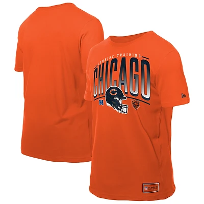 Men's New Era Orange Chicago Bears Combine Authentic Helmet T-Shirt