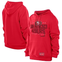 Men's New Era Scarlet San Francisco 49ers Combine Authentic Local State Throwback Hoodie