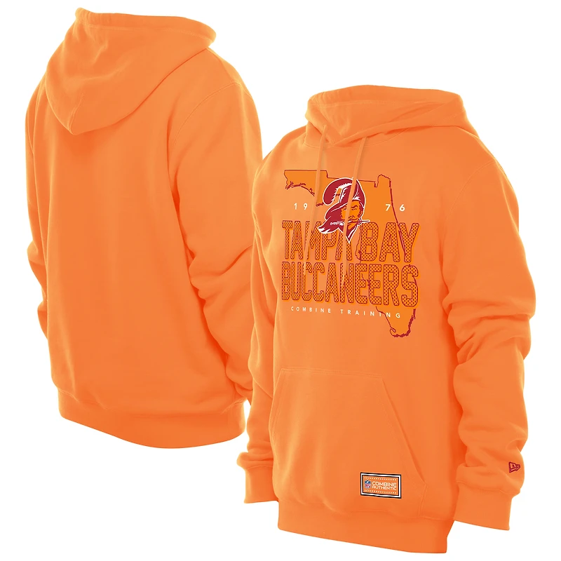 Men's New Era Orange Tampa Bay Buccaneers Combine Authentic Local State Throwback Hoodie