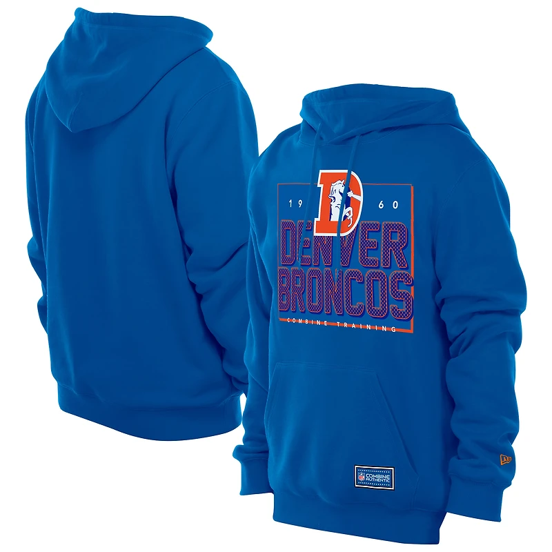 Men's New Era Royal Denver Broncos Combine Authentic Local State Throwback Hoodie