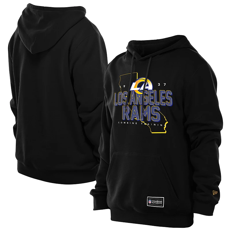 Men's New Era Black Los Angeles Rams Combine Authentic Local State Hoodie