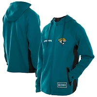 Men's New Era  Teal Jacksonville Jaguars Combine Authentic Raglan Scuba Full-Zip Hoodie