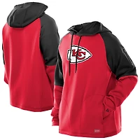 Men's New Era  Red Kansas City Chiefs Combine Authentic Color Block Raglan Pullover Hoodie