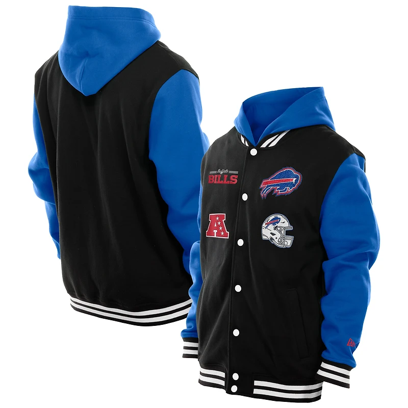 Men's New Era Black Buffalo Bills Full-Snap Fleece Hoodie Jacket
