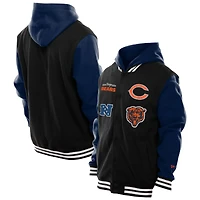 Men's New Era Black Chicago Bears Full-Snap Fleece Hoodie Jacket