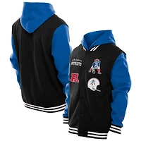 Men's New Era Black England Patriots Full-Snap Fleece Hoodie Jacket