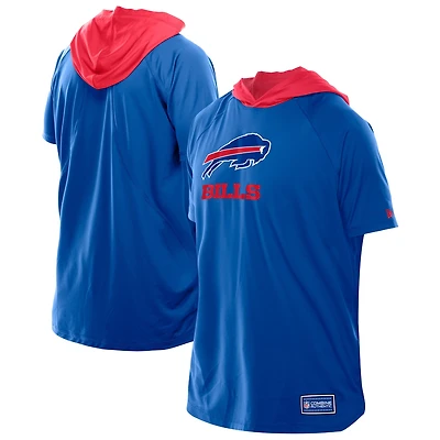 Men's New Era  Royal Buffalo Bills Combine Authentic Hooded Raglan Short-Sleeve T-Shirt
