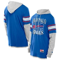 Men's New Era Royal Buffalo Bills Twofer Layered Long Sleeve Hoodie T-Shirt