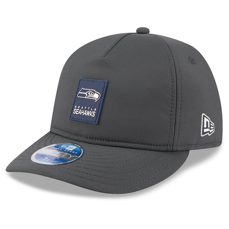 Men's New Era Charcoal Seattle Seahawks 2025 Sideline Cold Weather Retro Crown 59FIFTY Fitted Hat
