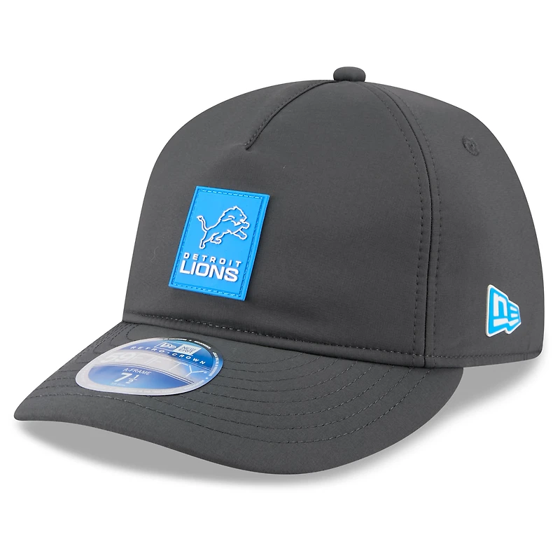 Men's New Era Charcoal Detroit Lions 2025 Sideline Cold Weather Retro Crown 59FIFTY Fitted Hat