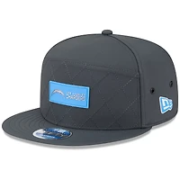 Men's New Era Charcoal Los Angeles Chargers 2025 Sideline Cold Weather Split Panel 9FIFTY Snapback Hat