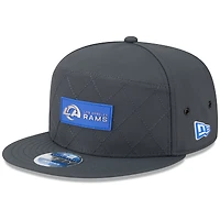 Men's New Era Charcoal Los Angeles Rams 2025 Sideline Cold Weather Split Panel 9FIFTY Snapback Hat