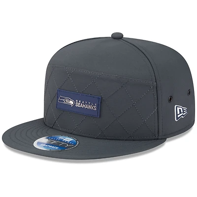 Men's New Era Charcoal Seattle Seahawks 2025 Sideline Cold Weather Split Panel 9FIFTY Snapback Hat