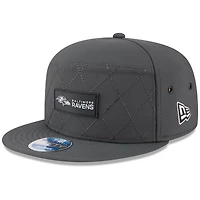 Men's New Era Charcoal Baltimore Ravens 2025 Sideline Cold Weather Split Panel 9FIFTY Snapback Hat