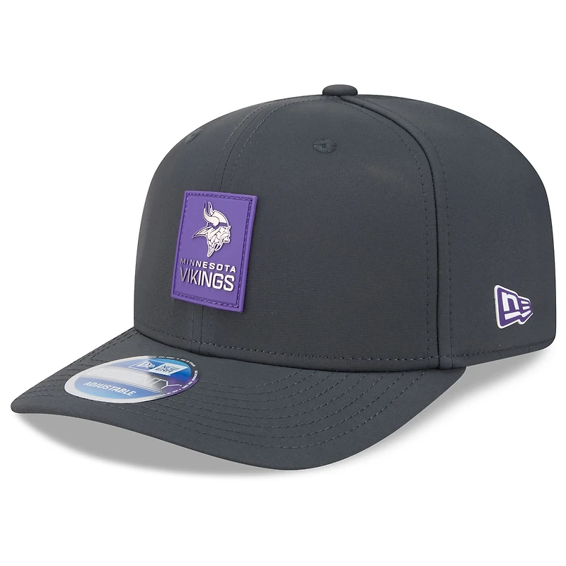Men's New Era Charcoal Minnesota Vikings 2025 Sideline Cold Weather 9SEVENTY Adjustable Hat