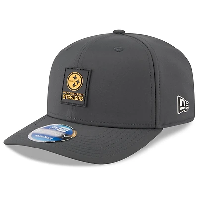 Men's New Era Charcoal Pittsburgh Steelers 2025 Sideline Cold Weather 9SEVENTY Adjustable Hat