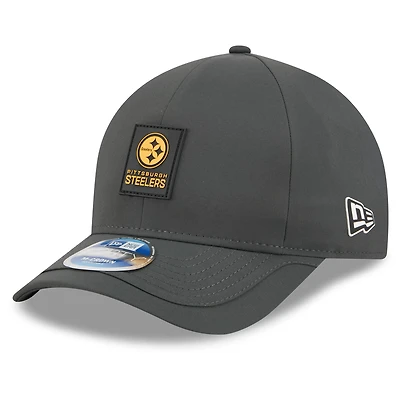 Men's New Era Charcoal Pittsburgh Steelers 2025 Sideline Cold Weather 9FORTY M-Crown Adjustable Hat