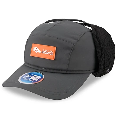 Men's New Era Charcoal Denver Broncos 2025 Sideline Cold Weather Runner Dog Ear Adjustable Hat