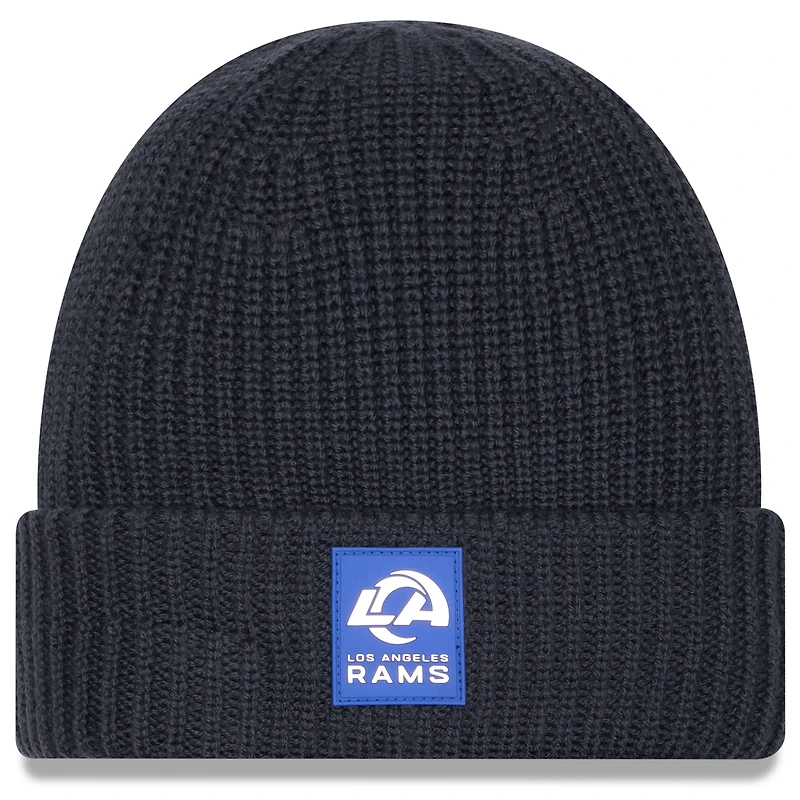 Men's New Era Charcoal Los Angeles Rams 2025 Sideline Cold Weather Cuffed Knit Hat