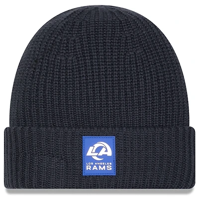 Men's New Era Charcoal Los Angeles Rams 2025 Sideline Cold Weather Cuffed Knit Hat