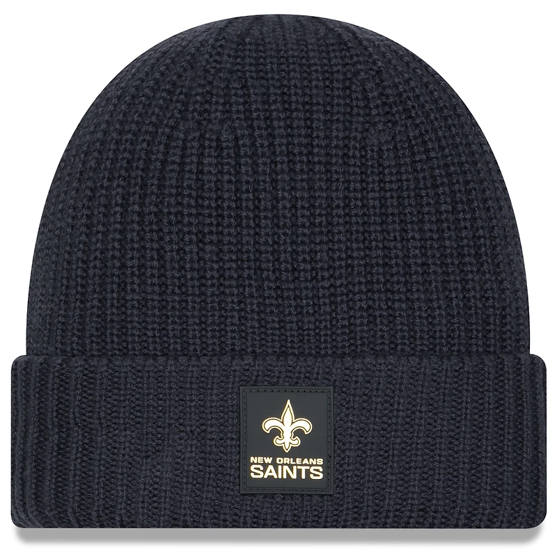 Men's New Era Charcoal New Orleans Saints 2025 Sideline Cold Weather Cuffed Knit Hat