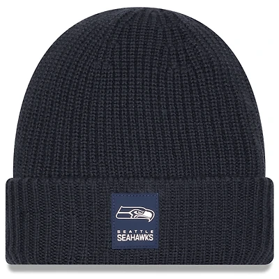 Men's New Era Charcoal Seattle Seahawks 2025 Sideline Cold Weather Cuffed Knit Hat