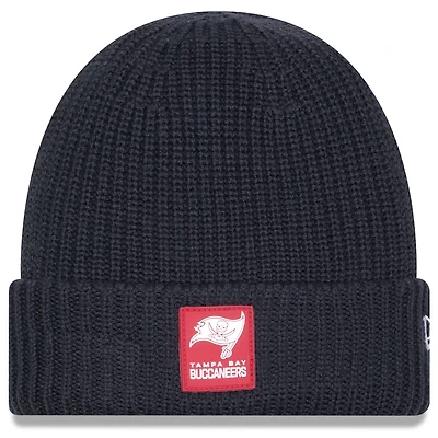 Men's New Era Charcoal Tampa Bay Buccaneers 2025 Sideline Cold Weather Cuffed Knit Hat