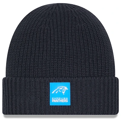 Men's New Era Charcoal Carolina Panthers 2025 Sideline Cold Weather Cuffed Knit Hat