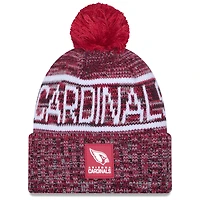 Men's New Era Cardinal Arizona Cardinals 2025 Sideline Cold Weather Cuffed Knit Hat with Pom