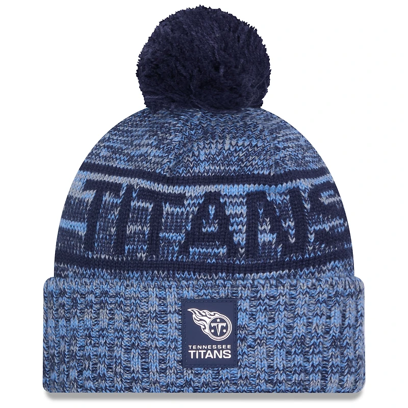 Men's New Era Light Blue Tennessee Titans 2025 Sideline Cold Weather Cuffed Knit Hat with Pom