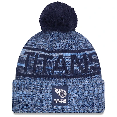 Men's New Era Light Blue Tennessee Titans 2025 Sideline Cold Weather Cuffed Knit Hat with Pom