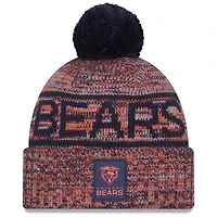 Men's New Era Orange Chicago Bears 2025 Sideline Cold Weather Cuffed Knit Hat with Pom