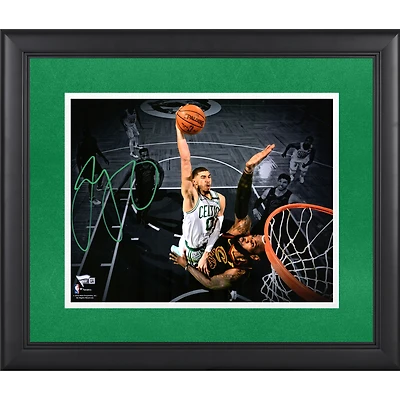 Jayson Tatum Boston Celtics Autographed Framed 11" x 14" Spotlight Dunk Versus LeBron Photograph